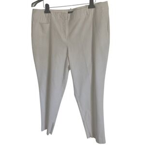 Worthington‎ Modern Fit White Ankle Pants Zip Detail Womens 18W Coastal Chic